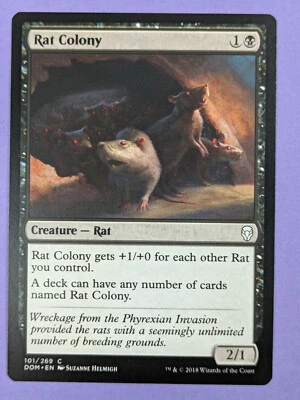 MTG Magic The Gathering: Dominaria: Rat Colony #101/269 Common - NM - Image 1 of 4