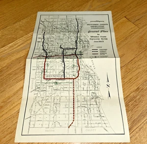 1957 MILWAUKEE COUNTY EXPRESSWAY COMMISSION PLAN / MAP - Picture 1 of 4