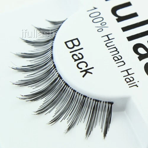 #42 ifullash 6,12 pares de pestañas negras postizas 100 % cabello humano Foto 1 de 1