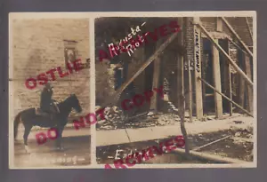 Augusta KANSAS RPPC 1916 RÜCKLICHTAUFSTAND Ruinen WACHSAMKEIT JUSTIZ Sozialgeschichte - Bild 1 von 5