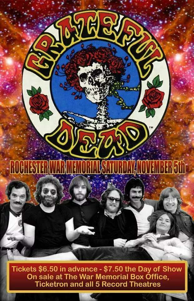GRATEFUL DEAD REPLICA 1977 CONCERT POSTER - Image 1 of 1
