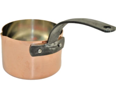 BAUMALU Smooth 2 mm Copper Sauce Pan 0.8qt with Spout Alsace France New - Изображение 1 из 4