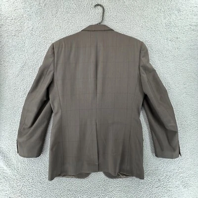 Abrigo deportivo Burberry para hombre marrón a cuadros de lana con 2 botones delanteros talla 40R Foto 1 de 4