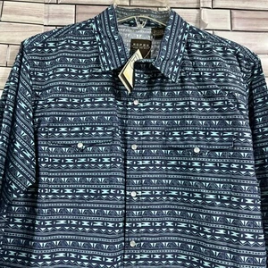 Roper Boys XL shirt blue aztec snap western cowboy rodeo ranch wear NWT - Picture 1 of 18