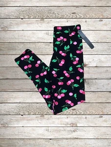Women’s Leggings Pink Cherry Print Size S/M NWT Extra Stretchy Buttery Soft - Picture 1 of 4