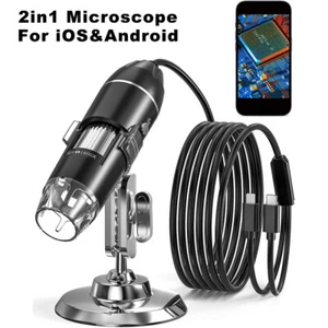 1600X Zoomin Microscope HD Handheld Desktop Camera for iOS iPhone 16/15/14 iPad  - Picture 1 of 10