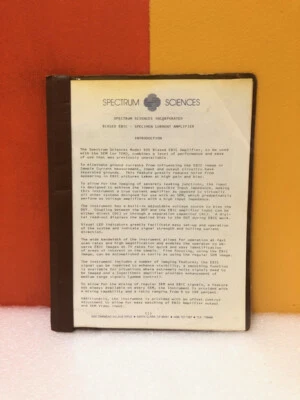 Spectrum Sciences Model 606 Biased Ebic Speciment Current Amplifier Spec Manual - Image 1 of 2