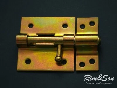 Cerradura de pestillo de puerta con perno deslizante amarillo de 100 mm 4 puertas cajón muebles Foto 1 de 4