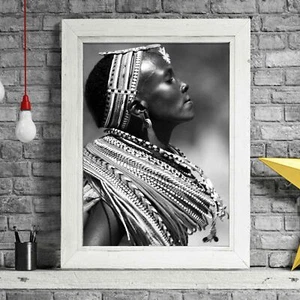 AFRICAN WOMAN - Tribal Poster Picture Print - Sizes A5 to A0 **FREE DELIVERY** - Picture 1 of 14