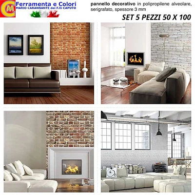 Pannelli Adesivi Muro 3D Parete Pietre Mattoni Spessore 3mm 5 Pz 50 X 100 cm - Immagine 1 di 3