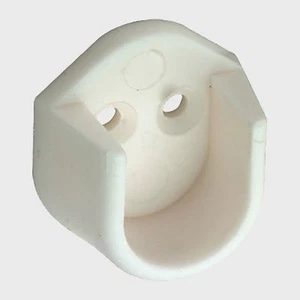 4 Wardrobe Rail Holders in White Plastic for15mmØ Hanging Rails, inc. Screws + - Picture 1 of 2