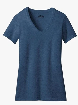 Joe's USA Ladies Soft Heather Blend V-Neck T-Shirt in Size XL Deep Turquoise New - Image 1 of 4