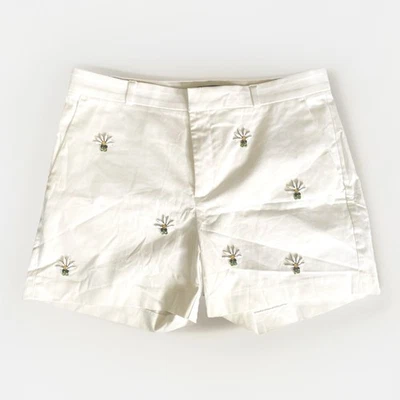 Pantalones Cortos Banana Republic Blancos Talla 8 Cuentas Bolsillos Florales Ciudad Foto 1 de 4