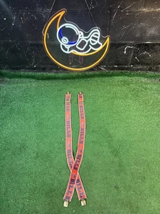 Vintage 90S Buffalo Bills Pants Suspenders NFL Football Red White Blue - Picture 1 of 6