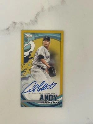 2023 Andy Pettitte Topps Rip Mini On Card Auto Gold #4/5 - Image 1 of 3