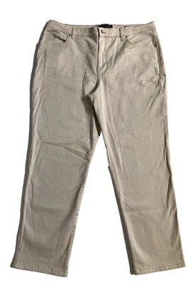 Gloria Vanderbilt Amanda Size 18W (39x28.5) Light Beige Tapered Jeans Women's - Image 1 of 4