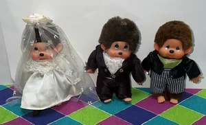 JOLLY, CHOU CHOU, COMMONWEALTH PLUSH, LOT OF 3 VINTAGE MONKEE-FRIENDS, WEDDING! - Picture 1 of 24