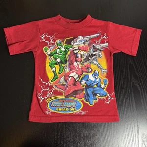 Vintage Y2K POWER RANGERS Boys Size 4 Red Time Force Sound Barrier T-Shirt 2001 - Picture 1 of 10