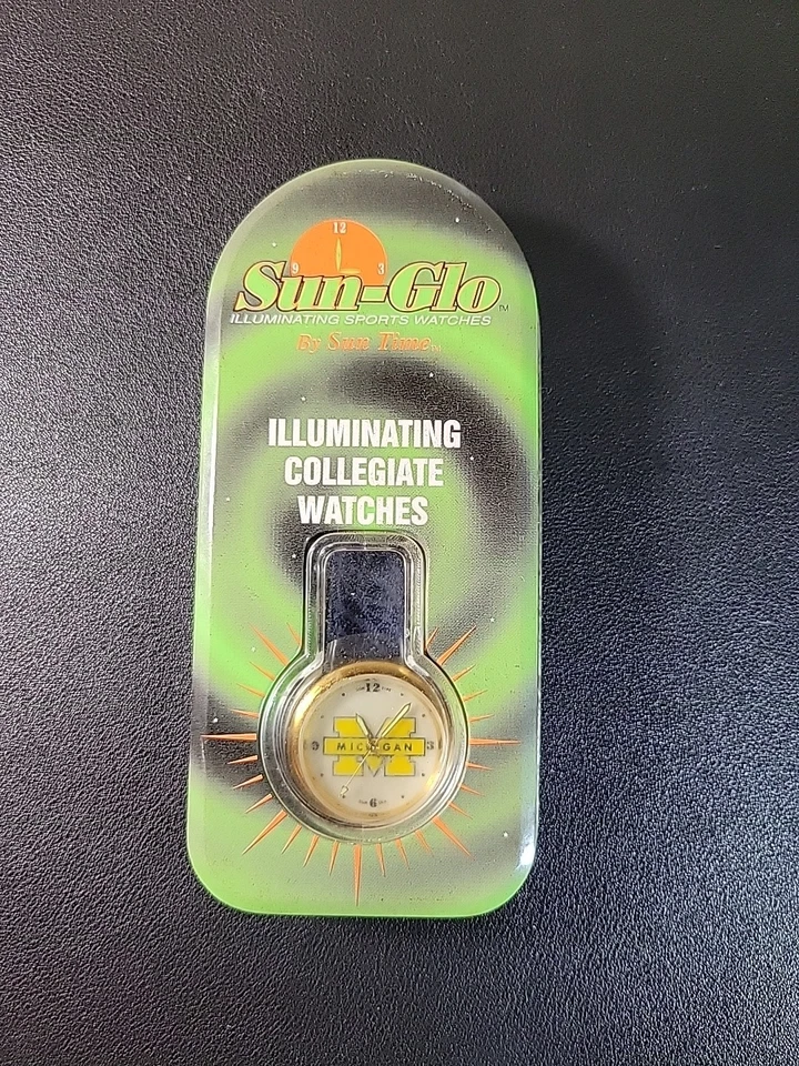 Reloj iluminador Sun-Glo vintage Michigan Wolverines - no funciona como está Foto 1 de 4