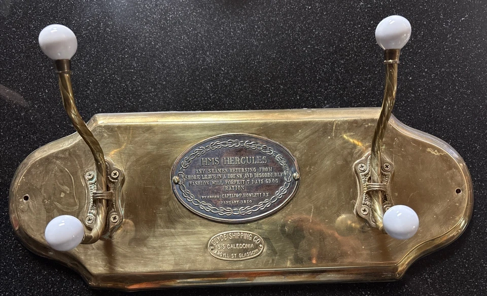 Mcm? Antiguo perchero de porcelana Hms Hercules (1850) náutico Clyde SS Caledonia Foto 1 de 4
