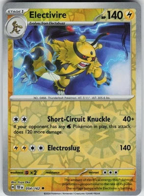 Pokemon Electivire 054/162 SV05: Temporal Forces NM Reverse Holo card - Image 1 of 2