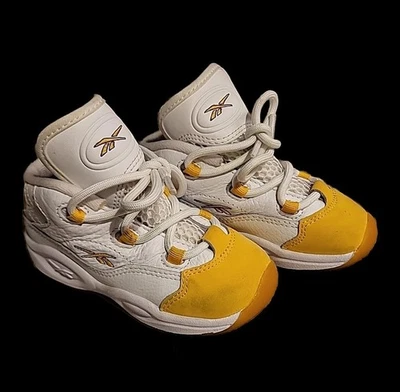 Zapatillas deportivas Rebook Allen Iverson Question Mid "Amarillo" talla 8 niño pequeño Foto 1 de 4