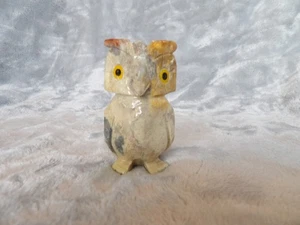 Adorable stone, free standing polished carved owl. Marble? Granite? Soapstone? - Picture 1 of 8