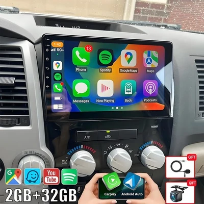 For Toyota Tundra 07-13 Sequoia 08-19 Carplay Car Stereo GPS Navi Radio Camera - Image 1 of 4