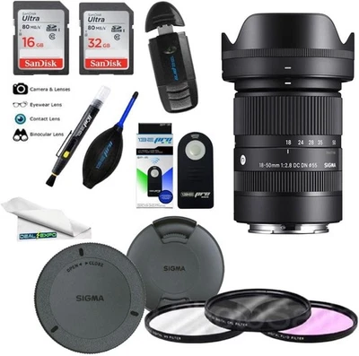 Sigma 18-50mm f/2.8 DC DN Contemporary Lens for Sony E + Deal-Expo Pro Accessor - Image 1 of 4