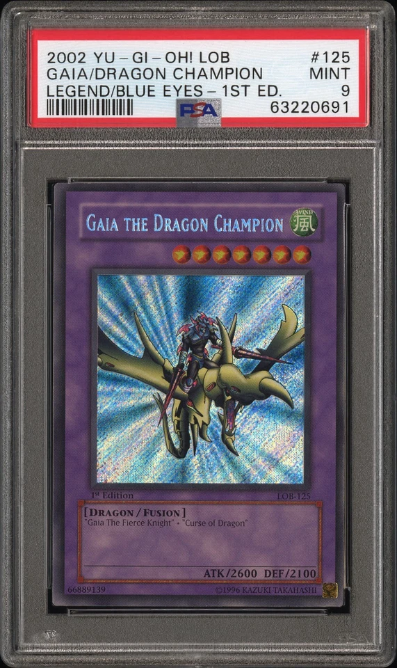 Yu-Gi-Oh! TCG 2002 Gaia The Dragon Champion Lob-125 1st Ed PSA 9 - Image 1 of 2