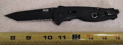 SOG FLASH II FOLDING LOCK BLADE POCKET KNIFE, assisted Tanto blade, G10 handles - Image 1 of 4