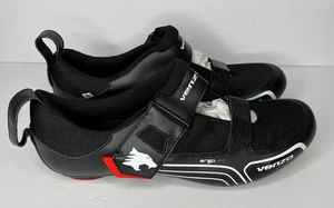 Venzo Triatlón Ciclismo Ciclismo Zapatos EE. UU. Hombres 14 Negro Ergo Fit Atlético - Imagen 1 de 4