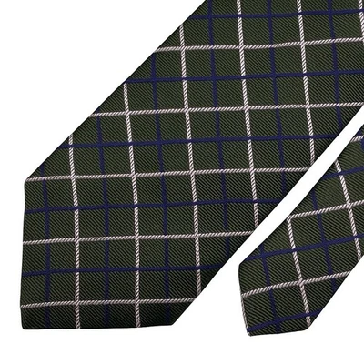 Corbata Brooks Brothers Makers 59,5x3,75 verde seda azul marino blanco a cuadros EE. UU. Foto 1 de 4