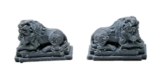 Roleplay 25mm 28mm Scenery D&D Wargame - Lion Statues - Picture 1 of 2