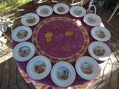 12 Assiette à Dessert Terre de Fer Saint Amand et Hamage 12 Mois de l Année 20cm - Photo 1/4