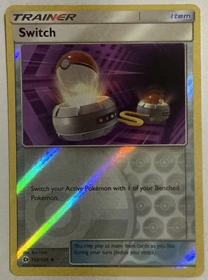 reverse holo Switch 132/149 Pokemon card Tcg Sun Moon base set uncommon NM 2017 - Image 1 of 4