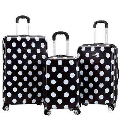 Equipaje de rueda giratoria rígida Laguna Beach, punto negro, juego de 3 piezas (22/24/28) Foto 1 de 2