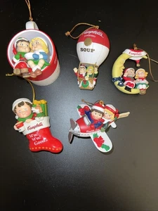 Vintage Campbell's Soup Christmas Ornaments Lot of 5  95 97 98 99 01 No Boxes - Picture 1 of 19
