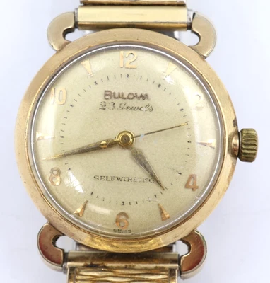 Bulova relógio automático banhado a ouro 23 joias 31mm, funcionando - Imagem 1 de 4