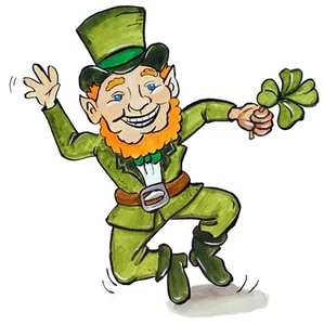Leprechaun Fine Art Decal Sticker Irish FolkTale Pot of Gold Three Wishes March - Picture 1 of 1
