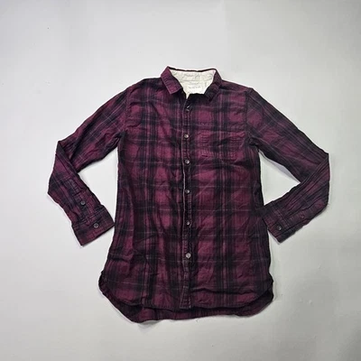 Camisa xadrez masculina de flanela média On The Byas - comprimento maior borgonha preta_B9 - Imagem 1 de 4