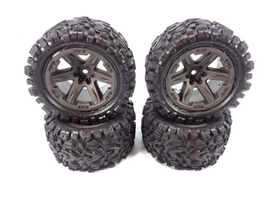 Traxxas Rustler 4x4 Talion EXT Extreme Tires and 12mm Gray RXT Wheels VXL BL-2s - Image 1 of 4