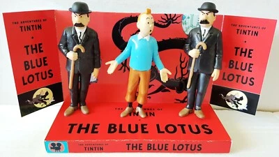Conjunto de bonecos de ação em quadrinhos TINTIN personalizado THE BLUE LOTUS display diorama - Imagem 1 de 4