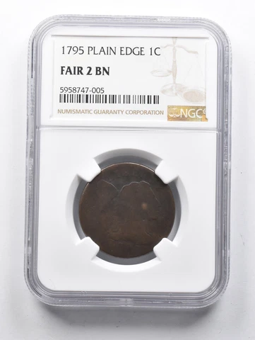 FAIR 2 BN 1795 Liberty Cap Large Cent NGC *1411 Cover