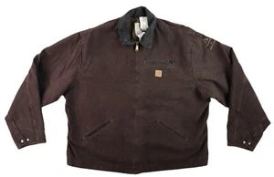 CARHARTT J97 Men's 3XL Tall Brown Blanket Lined Detroit Work Jacket DISTRESSED - Picture 1 of 8