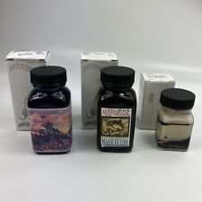 3 NOODLERS Fountain Pen Ink Bottle - 3oz - 54th Mass, Black, Whiteness of Whale