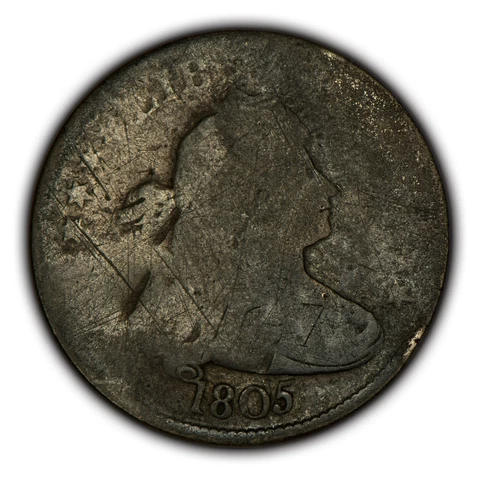1805 25c Draped Bust Silver Quarter - Strong Full Date - VG Details - SKU-B1022 Cover