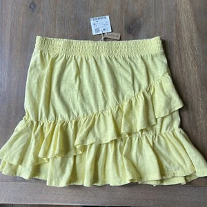 NWT Zara Girls Size 11/12 Ruffle Yellow Cotton Skirt - Picture 1 of 3