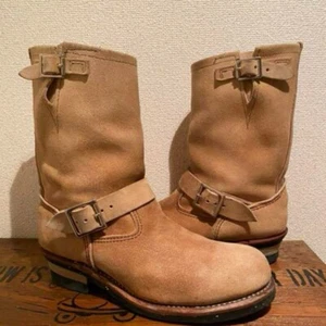 Red Wing 8268 Engineer Boots Suede Beige Size 9D Made in 2008 Vintage USA - Bild 1 von 7