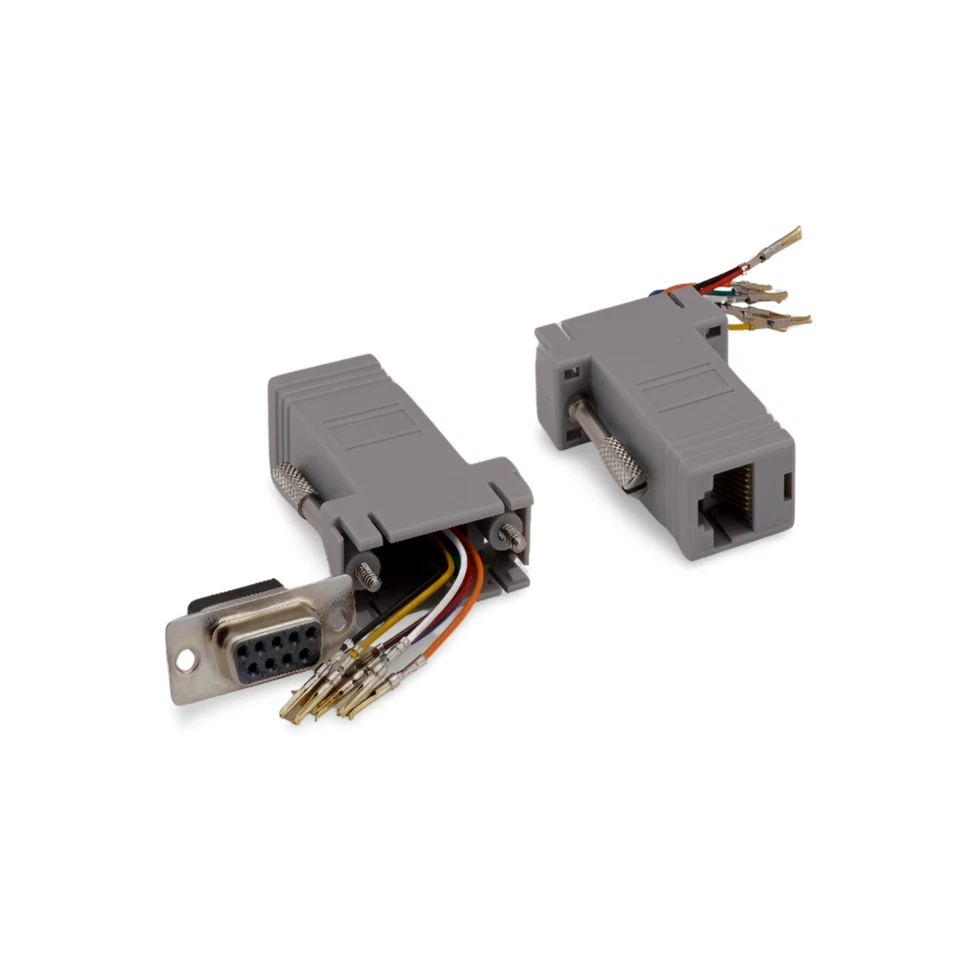 1in RJ45 to DB9 Female Adapter RS232 Modular DB9 Female - Gray - Image 1 of 1